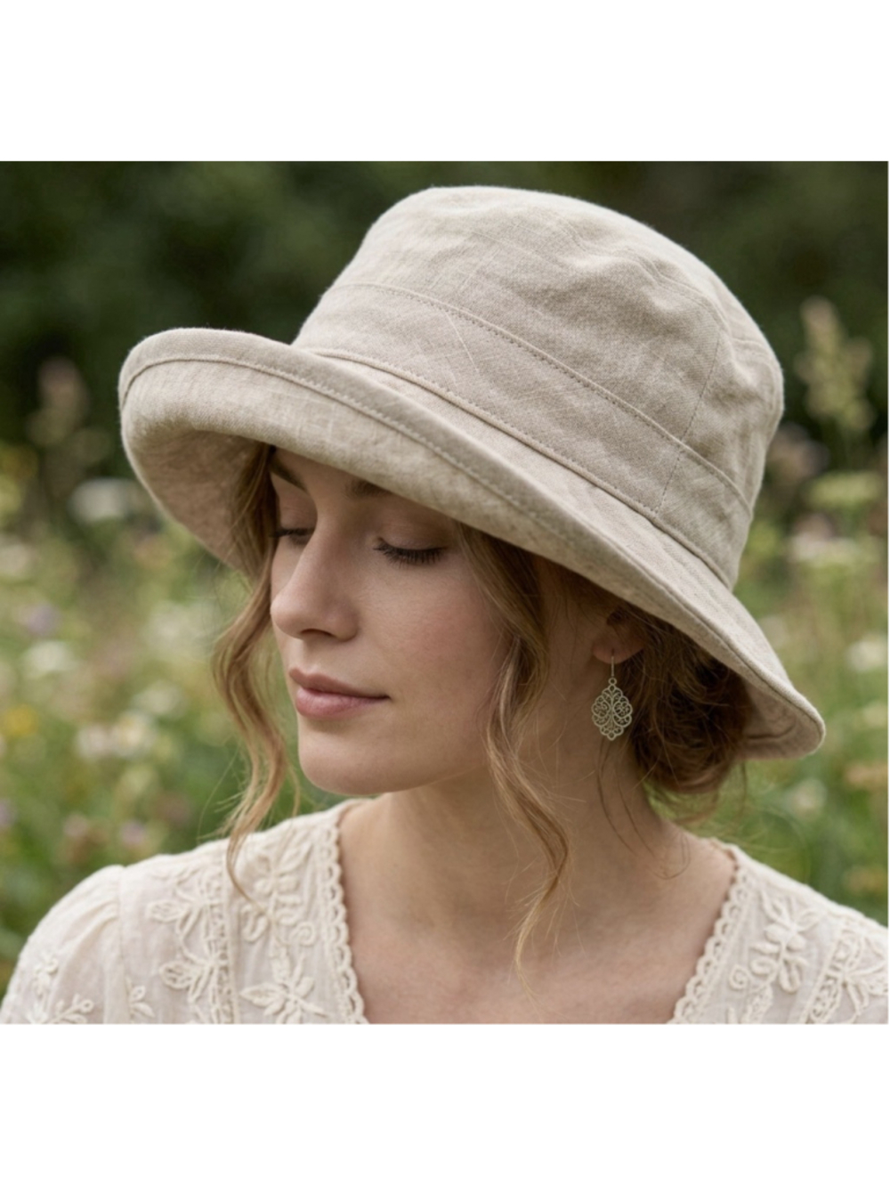 Puffin Gear® Lightweight Natural Chambray Linen Sun Hat Sz L